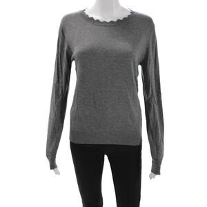 Decker Unisex Gray Pullover Sweater Round Neck Long Sleeve Size M